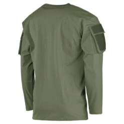 MFH US Long Sleeved T-Shirt With Sleeve Pockets OD Green 6 MFH US Long Sleeved T-Shirt With Sleeve Pockets OD Green -Military1st Shop 00123 OD Green 02