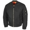 MFH US MA1 Flight Jacket Black -Military1st Shop 03552A MFH US MA1 Flight Jacket Black 01