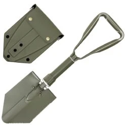MFH German Army Folding Shovel With Cover Olive