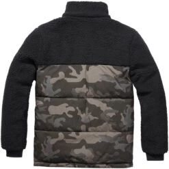 Brandit Jackson Teddyfleece Jacket Black / Dark Camo -Military1st Shop 3174 227 Brandit Jackson Teddyfleece Jacket Black Dark Camo 3 4