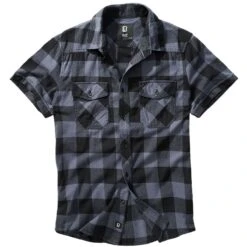 Brandit Half Sleeve Check Shirt Black/Grey
