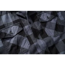 Brandit Half Sleeve Check Shirt Black/Grey -Military1st Shop 4032 28 Brandit Half Sleeve Check Shirt BlackGrey 04