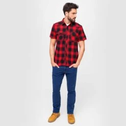 Brandit Half Sleeve Check Shirt Red/Black -Military1st Shop 4032 41 Brandit Half Sleeve Check Shirt RedBlack 06