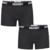 Brandit Boxer Shorts Logo 2 Pack Black / Black
