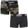 Brandit Boxer Shorts Logo 2 Pack Dark Camo / Black -Military1st Shop 4501 brandit boxershorts logo darkcamo black 001