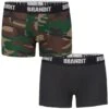 Brandit Boxer Shorts Logo 2 Pack Woodland / Black -Military1st Shop 4501 brandit boxershorts logo woodland black 001