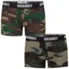 Brandit Boxer Shorts Logo 2 Pack Woodland / Dark Camo -Military1st Shop 4501 brandit boxershorts logo woodland darkcamo 001