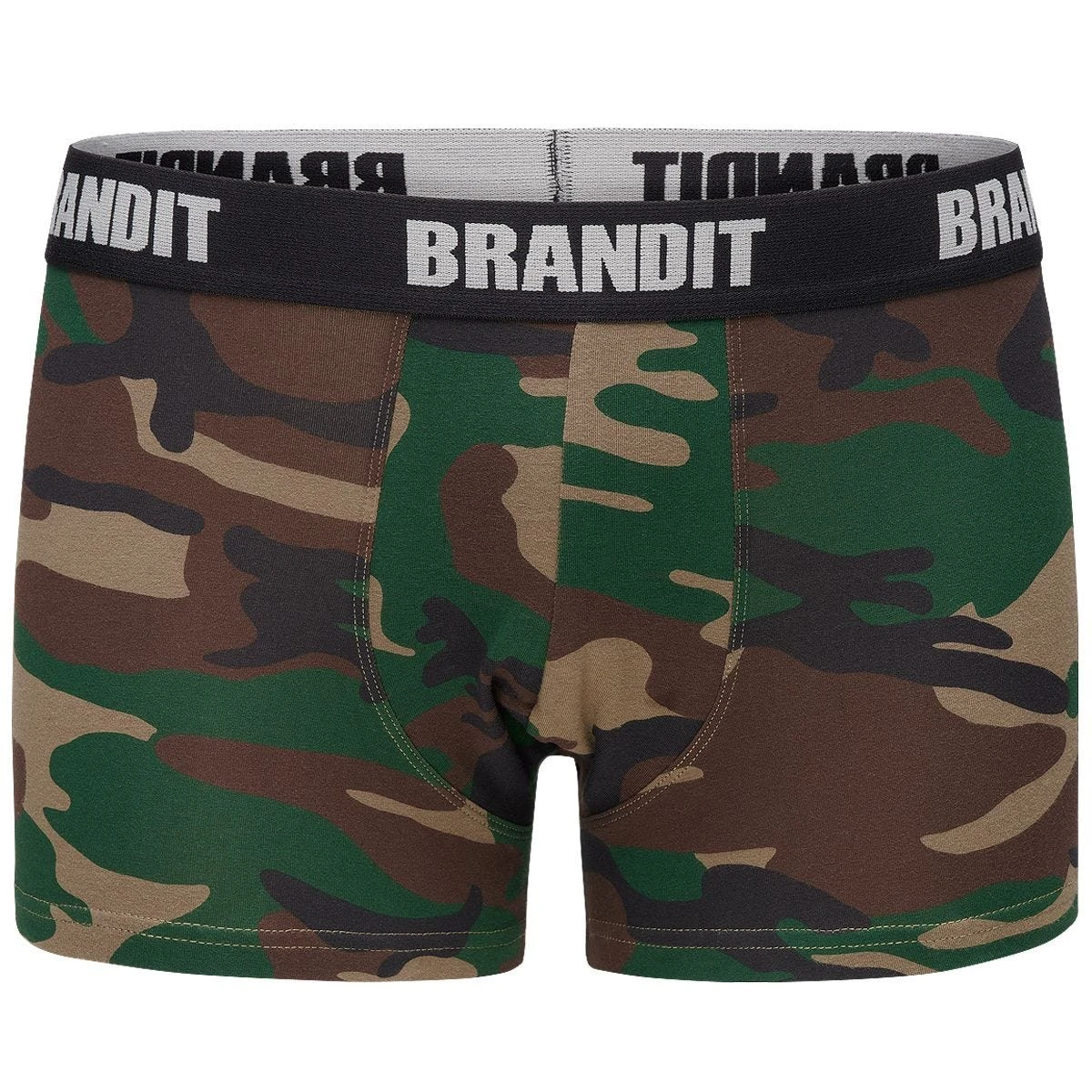 Brandit Boxer Shorts Logo 2 Pack Woodland / Dark Camo 4 Brandit Boxer Shorts Logo 2 Pack Woodland / Dark Camo - Image 2