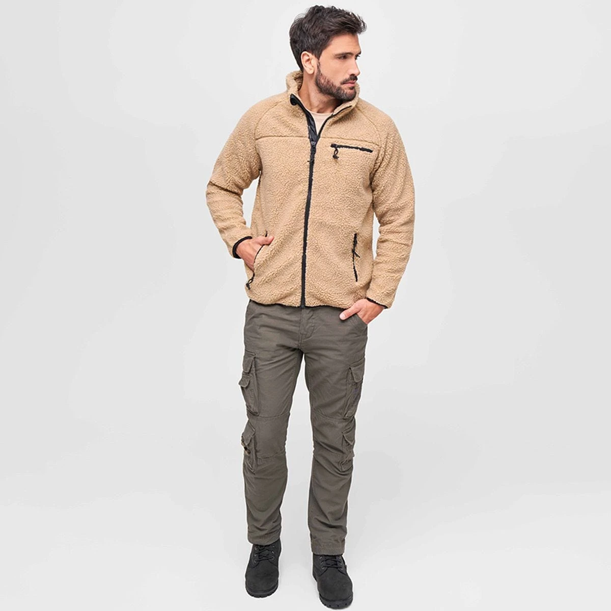 Brandit Teddyfleece Jacket Camel 4 Brandit Teddyfleece Jacket Camel - Image 2