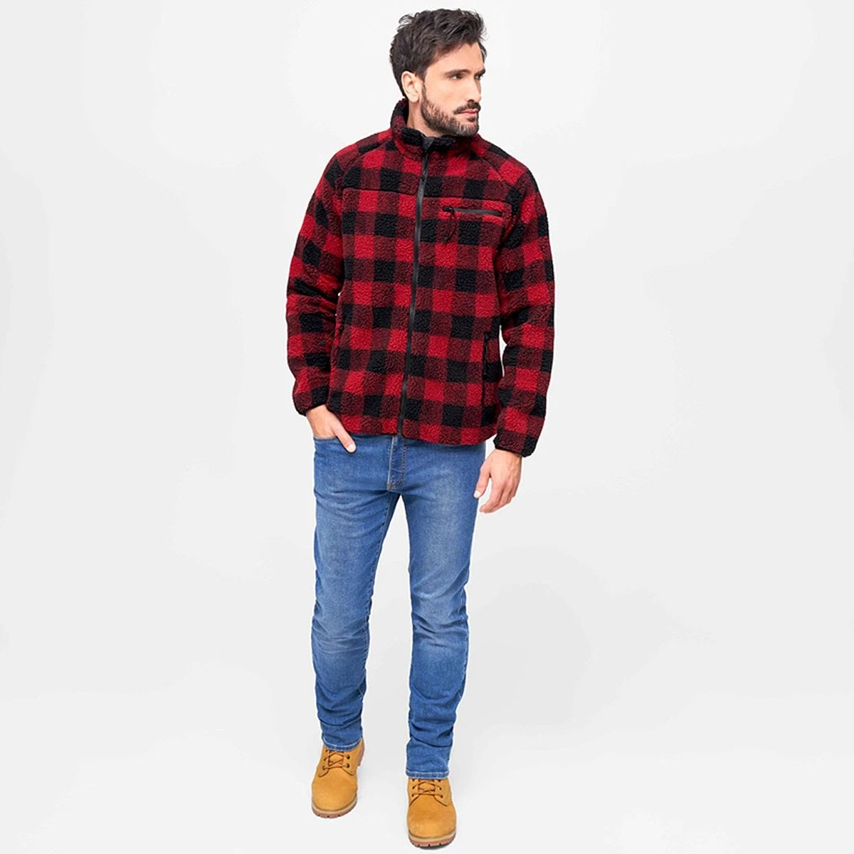 Brandit Teddyfleece Jacket Red/Black 4 Brandit Teddyfleece Jacket Red/Black - Image 2