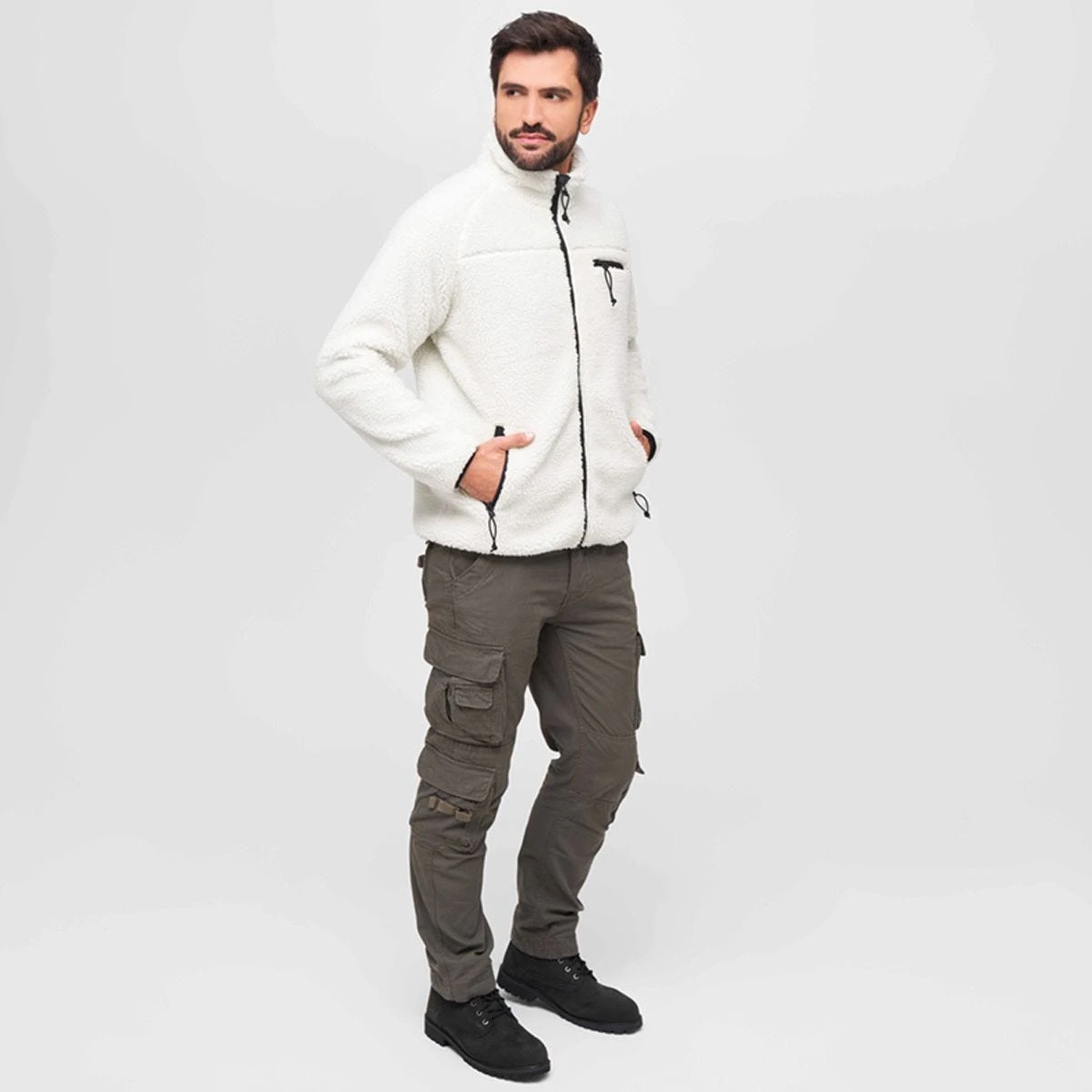 Brandit Teddyfleece Jacket White 4 Brandit Teddyfleece Jacket White - Image 2