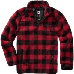 Brandit Teddyfleece Troyer Red/Black -Military1st Shop 5022 41 BRANDIT TEDDYFLEECE TROYER RED BLACK 005 3