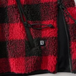 Brandit Teddyfleece Worker Pullover Red/Black -Military1st Shop 5023 41 BRANDIT TEDDYFLEECE RED BLACK 003 6
