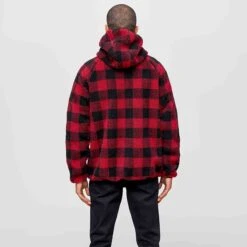 Brandit Teddyfleece Worker Jacket Red/Black -Military1st Shop 5024 41 BRANDIT TEDDYFLEECE RED BLACK 003 2