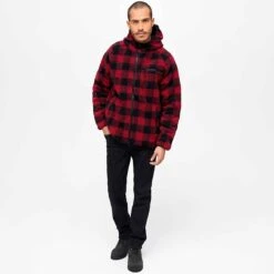 Brandit Teddyfleece Worker Jacket Red/Black -Military1st Shop 5024 41 BRANDIT TEDDYFLEECE RED BLACK 004 2