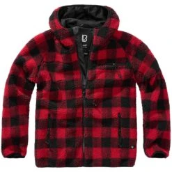 Brandit Teddyfleece Worker Jacket Red/Black -Military1st Shop 5024 41 BRANDIT TEDDYFLEECE RED BLACK 006 2