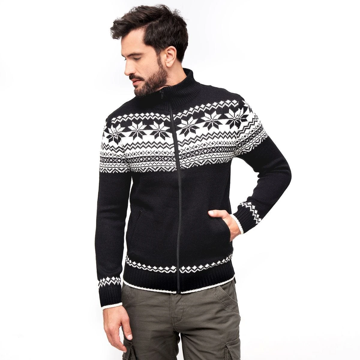 Brandit Cardigan Norweger Black 6 Brandit Cardigan Norweger Black - Image 4