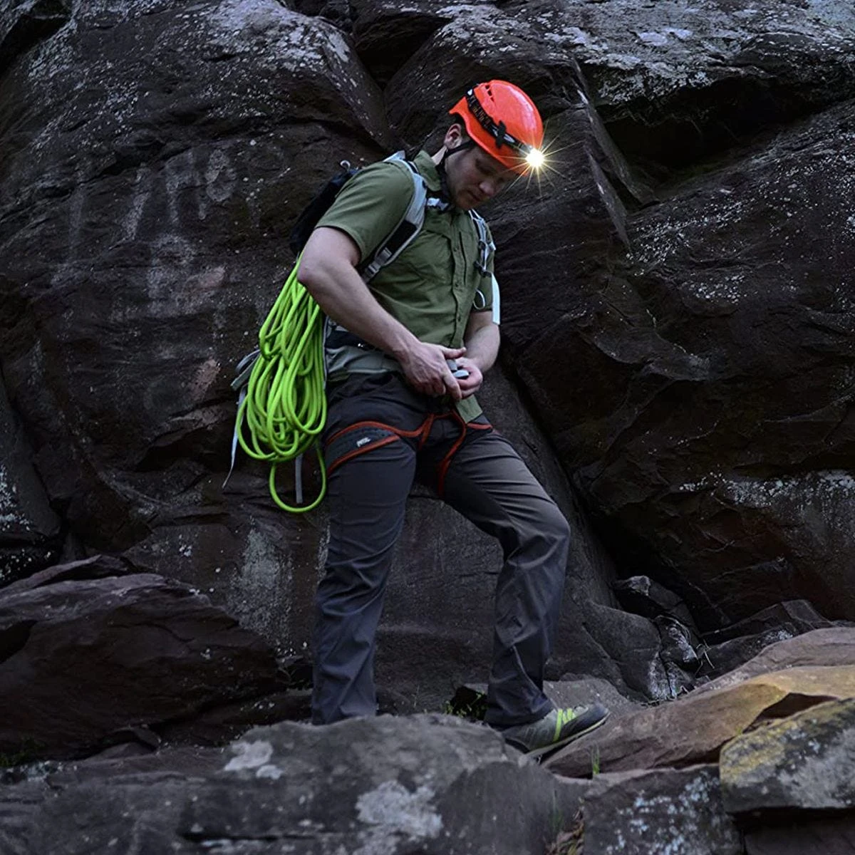 Princeton Tec Axis Rechargeable Headlamp Green / Grey 4 Princeton Tec Axis Rechargeable Headlamp Green / Grey - Image 2