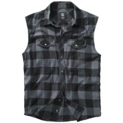Brandit Checkshirt Sleeveless Black / Grey