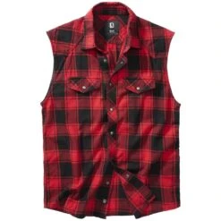 Brandit Checkshirt Sleeveless Red / Black