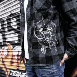 Brandit Motörhead Checkshirt Black-Grey -Military1st Shop Brandit Motorhead Checkshirt Black Grey 6 2