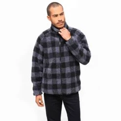 Brandit Teddyfleece Jacket Black/Grey