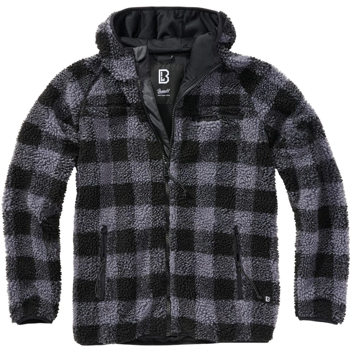 Brandit Teddyfleece Worker Jacket Black/Grey 3 Brandit Teddyfleece Worker Jacket Black/Grey