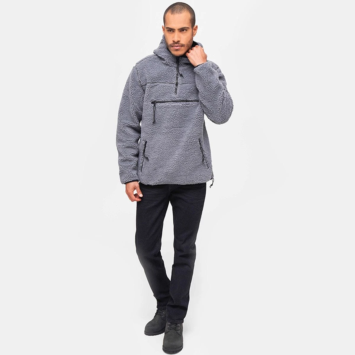 Brandit Teddyfleece Worker Pullover Anthracite 4 Brandit Teddyfleece Worker Pullover Anthracite - Image 2