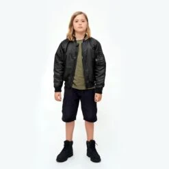 Brandit Kids MA1 Jacket Black -Military1st Shop BranditKidsMA1JacketBlack 4 1200x1200