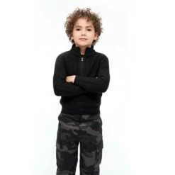 Brandit Kids Marine Pullover Troyer Black -Military1st Shop BranditKidsMarinePulloverTroyerBlack 3 1200x1200
