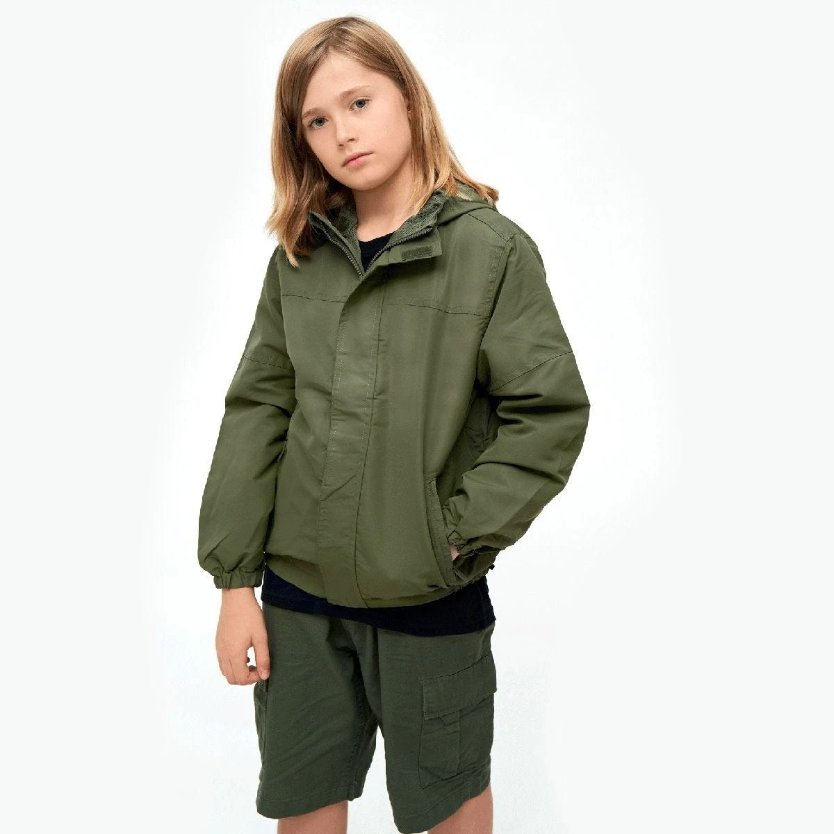 Brandit Kids Summer Windbreaker Front Zip Olive 5 Brandit Kids Summer Windbreaker Front Zip Olive - Image 3