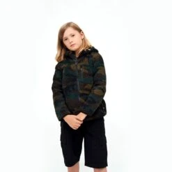 Brandit Kids Teddyfleece Hooded Jacket Woodland -Military1st Shop BranditKidsTeddyfleeceHoodedJacketWoodland 3 1200x1200 1
