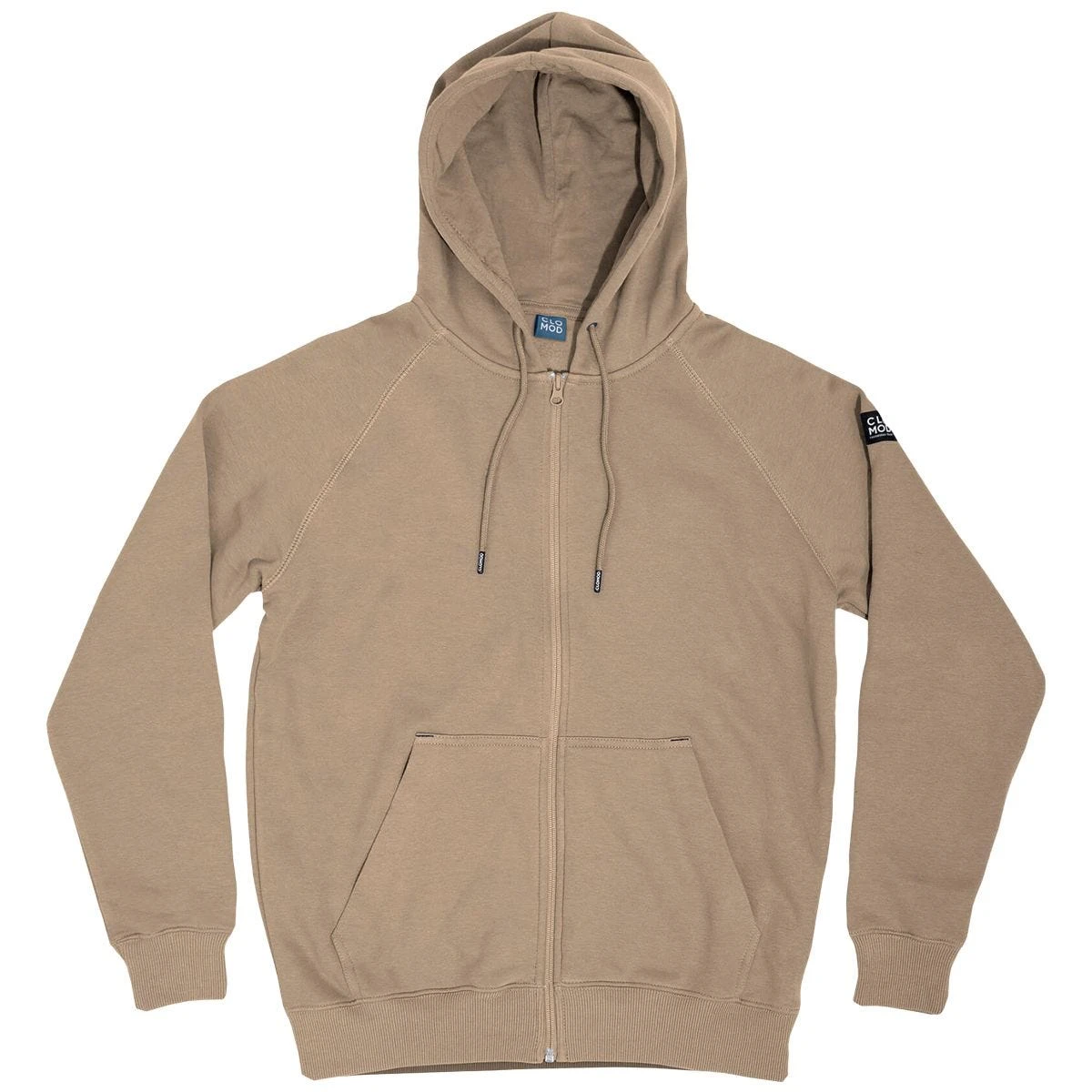CLOMOD Hoodie Zip Sweater "Blank" Tan Brown 3 CLOMOD Hoodie Zip Sweater "Blank" Tan Brown