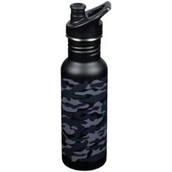 Klean Kanteen Classic Narrow 532ml Bottle Sport Cap Black Camo -Military1st Shop Classic Narrow Black Camo 02