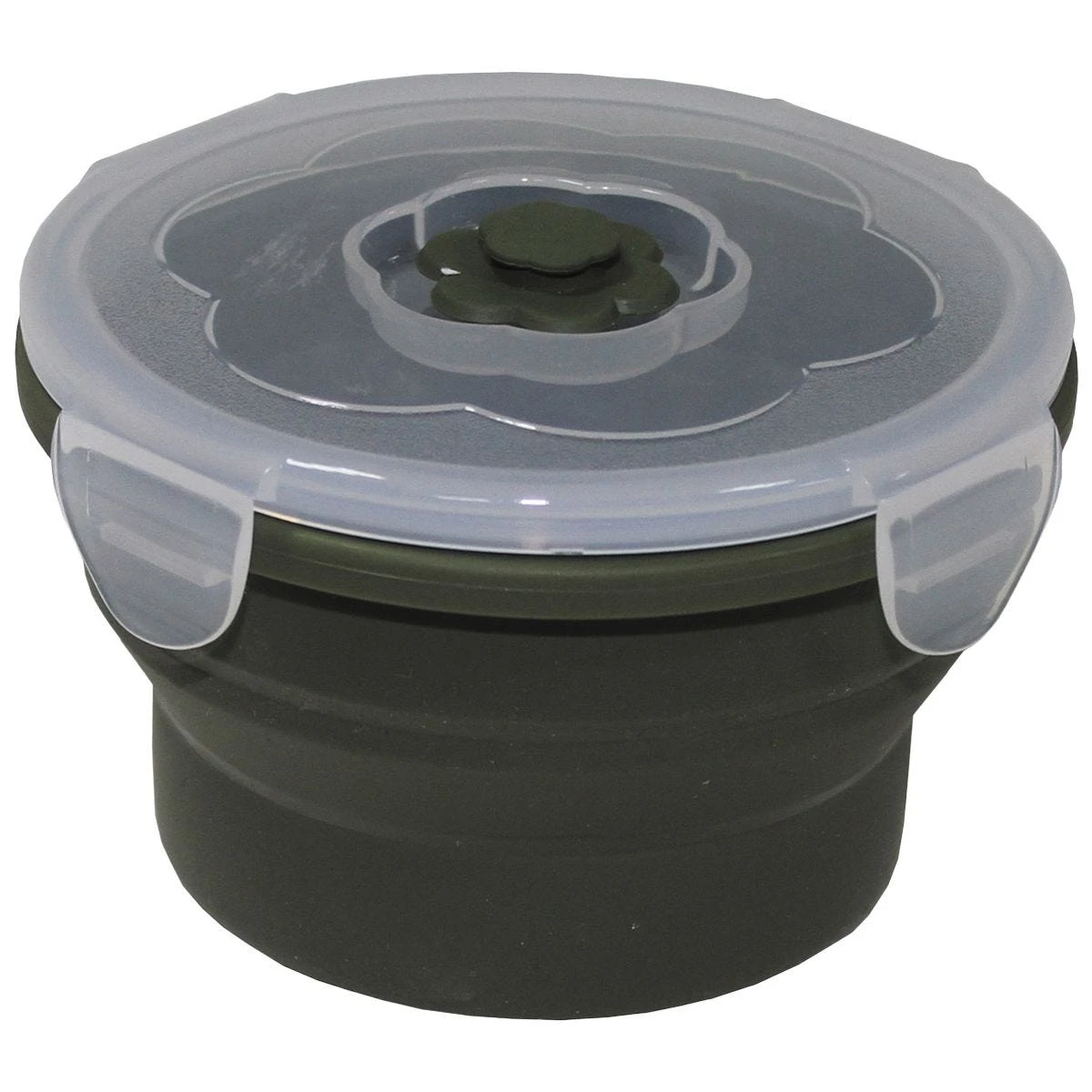 Fox Outdoor Foldable Bowl Round 540ml Lockable Lids OD Green 3 Fox Outdoor Foldable Bowl Round 540ml Lockable Lids OD Green