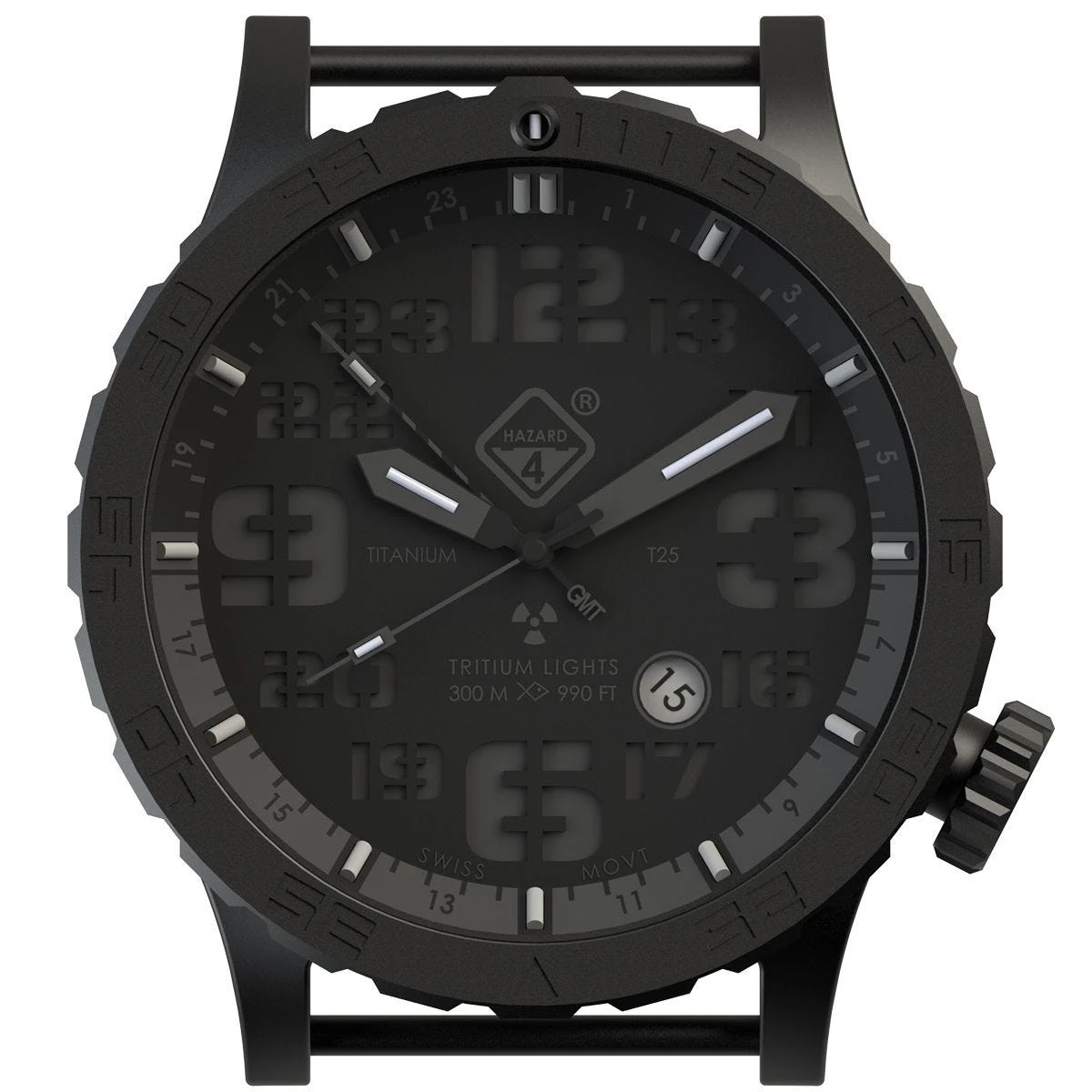Hazard 4 Heavy Water Diver Titanium Tritium Watch Blackout Black GMT Blue/Red 4 Hazard 4 Heavy Water Diver Titanium Tritium Watch Blackout Black GMT Blue/Red - Image 2