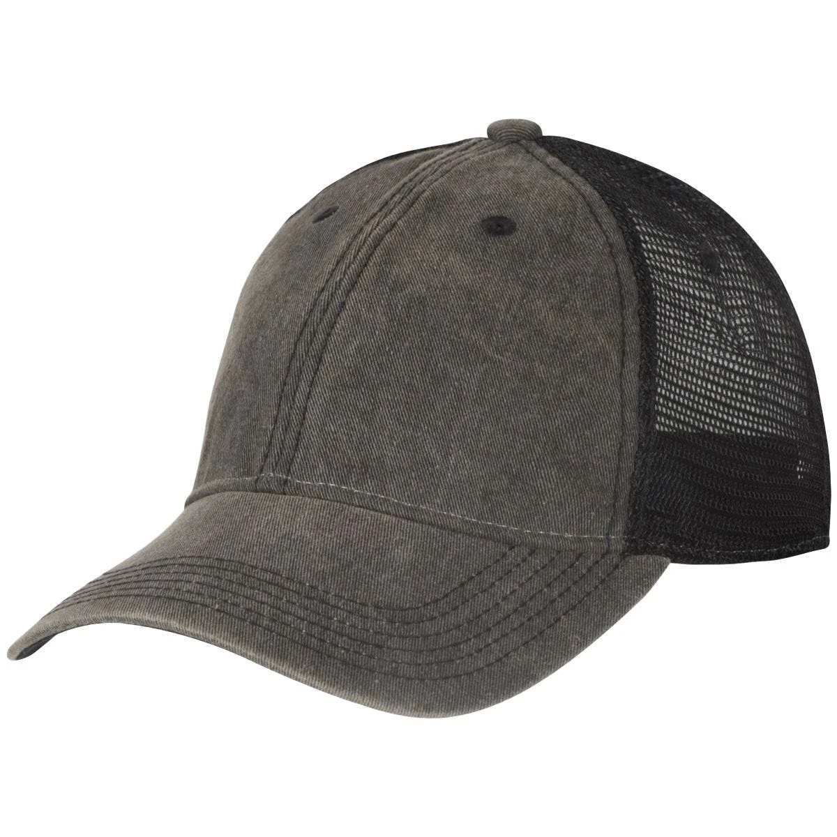 Helikon Plain Trucker Cap Cotton Dirty Washed Black / Black A 3 Helikon Plain Trucker Cap Cotton Dirty Washed Black / Black A