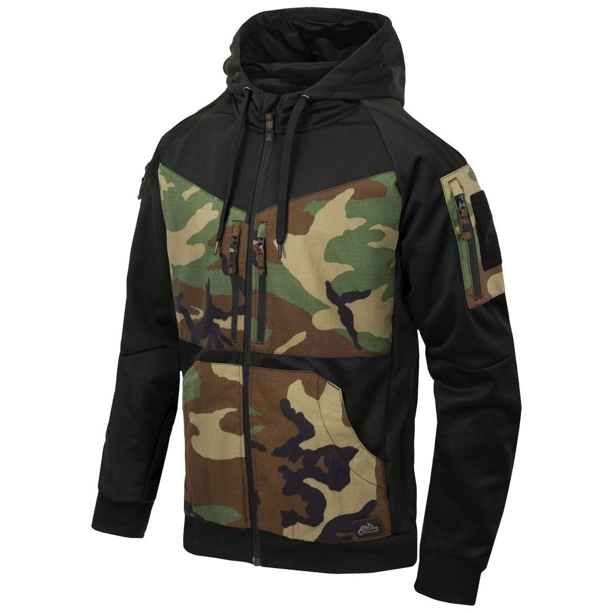 Helikon Rogue Hoodie Full Zip Black / US Woodland 3 Helikon Rogue Hoodie Full Zip Black / US Woodland