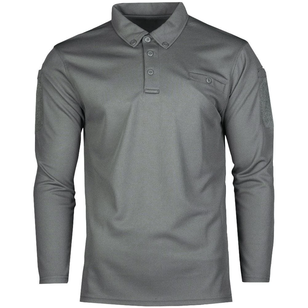 Mil-Tec Tactical Long Sleeve Quick Dry Polo Shirt Urban Grey 3 Mil-Tec Tactical Long Sleeve Quick Dry Polo Shirt Urban Grey
