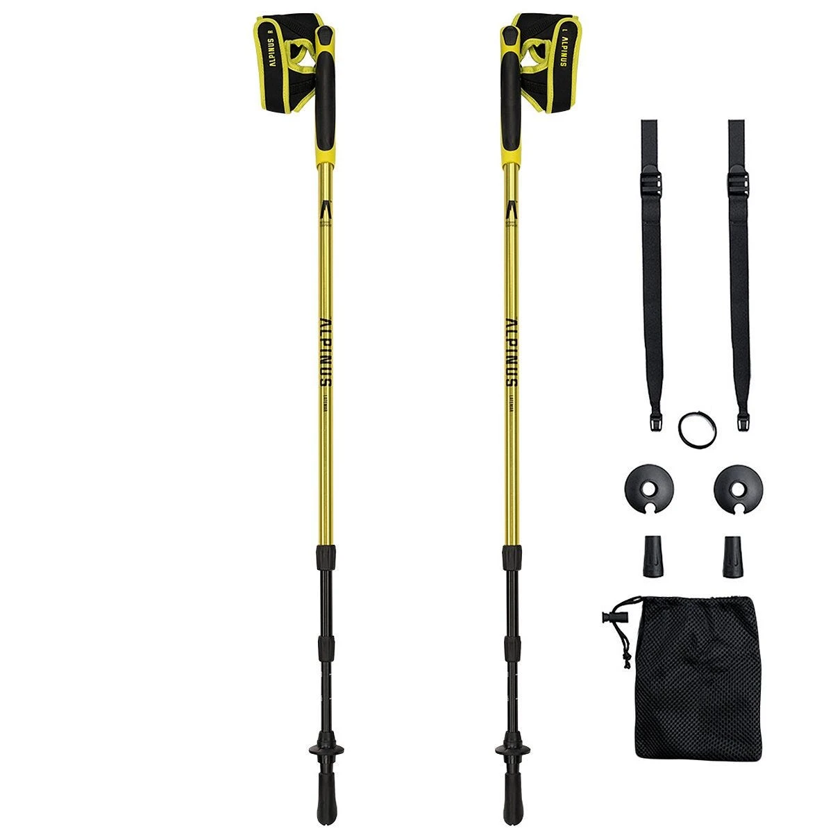 Alpinus Active Nordic Walking Poles Latemar Yellow 4 Alpinus Active Nordic Walking Poles Latemar Yellow - Image 2