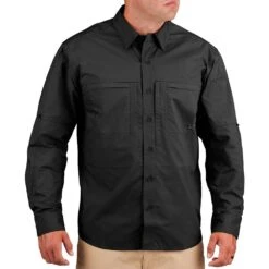 Propper Men's HLX Shirt Long Sleeve Black -Military1st Shop Propper HLX Shirt LS Black 3 1001x1001