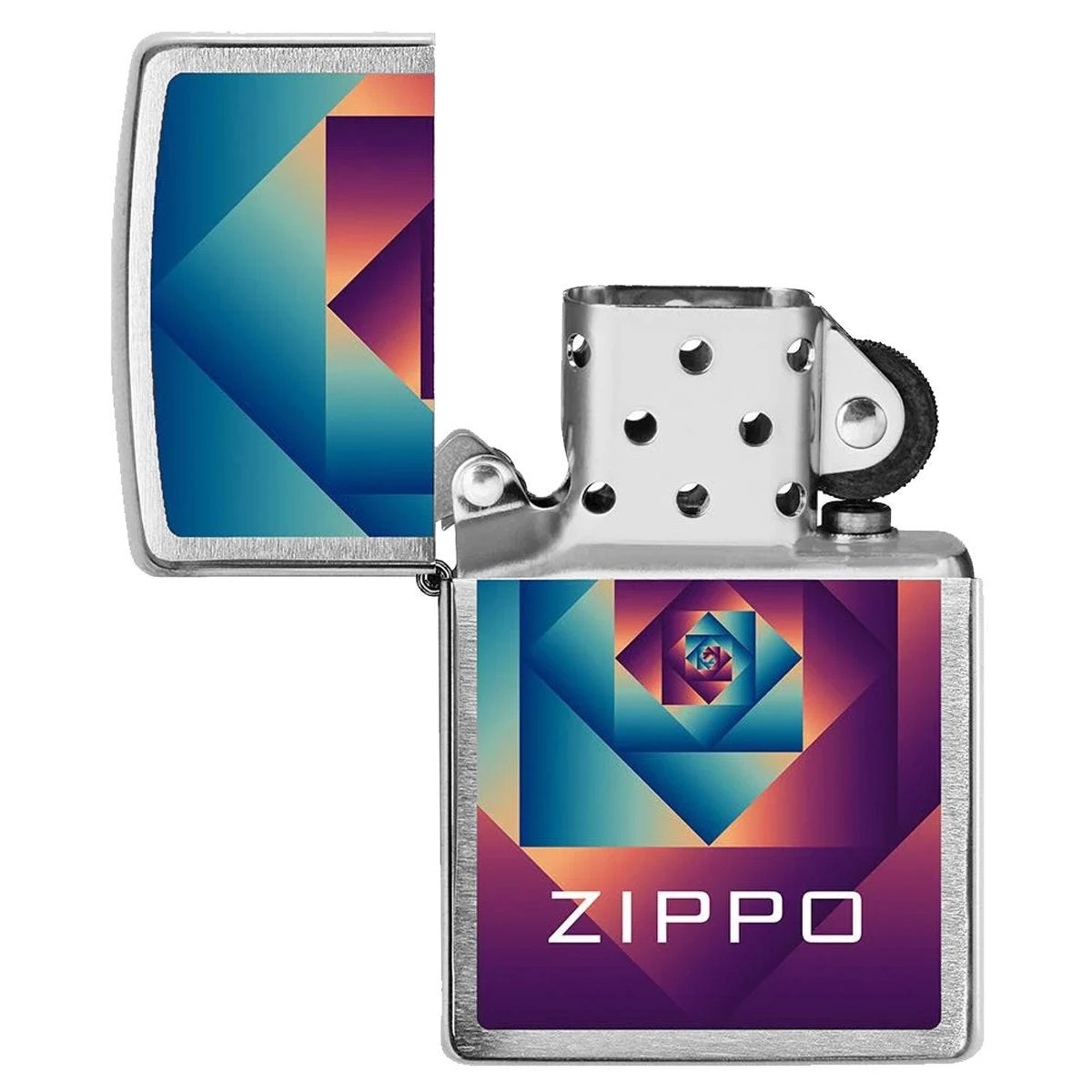 Zippo Design Illusion Lighter Brushed Chrome 4 Zippo Design Illusion Lighter Brushed Chrome - Image 2