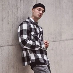 Brandit Check Shirt White / Black -Military1st Shop brandit wear check shirt white black 3