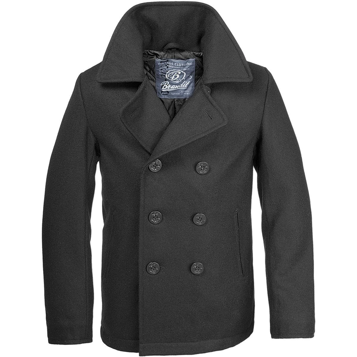 Brandit Pea Coat Black 3 Brandit Pea Coat Black