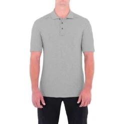 First Tactical Men's Cotton Short Sleeve Polo With Pen Pocket Heather Grey -Military1st Shop first tactical MENSCOTTONSHORTSLEEVEPOLO HEATHER GREY ALL 2 1