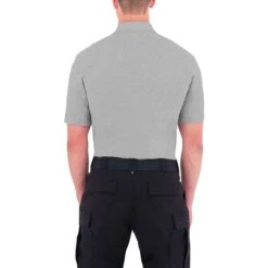 First Tactical Men's Cotton Short Sleeve Polo With Pen Pocket Heather Grey -Military1st Shop first tactical MENSCOTTONSHORTSLEEVEPOLO HEATHER GREY ALL 4 1