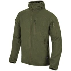Helikon Alpha Hoodie Jacket Grid Fleece Olive Green