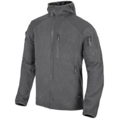 Helikon Alpha Hoodie Jacket Grid Fleece Shadow Grey
