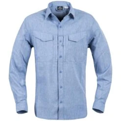 Helikon Defender Mk2 Gentleman Long Sleeve Shirt Melange Light Blue -Military1st Shop helikon defender mk2 gentleman shirt melange light blue 2