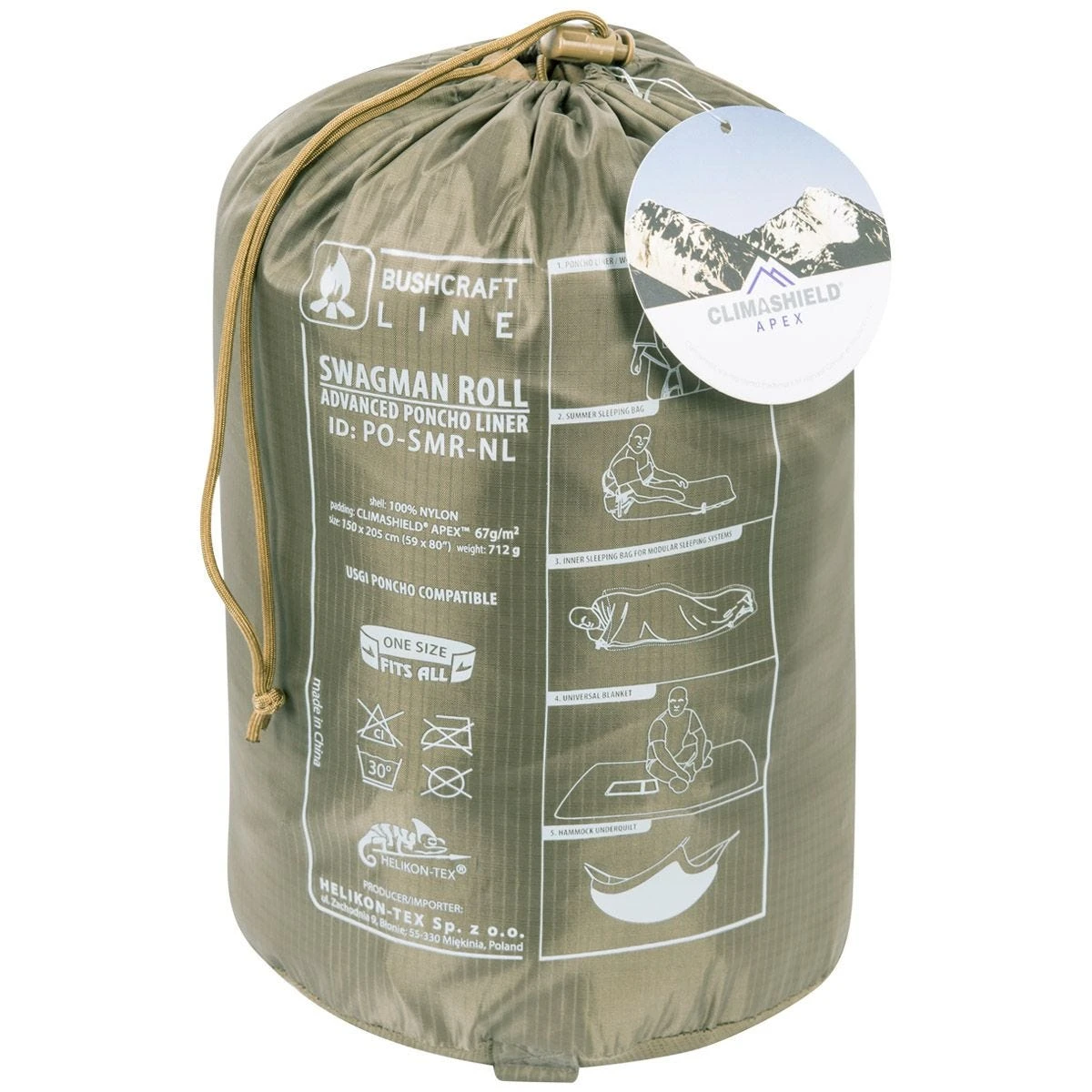 Helikon Swagman Roll Poncho Climashield Apex 67g Adaptive Green 4 Helikon Swagman Roll Poncho Climashield Apex 67g Adaptive Green - Image 2